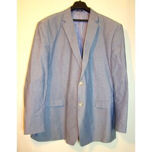 Saddlebred Men's Light Blue Chambray Cotton Blazer Size 54R   AC